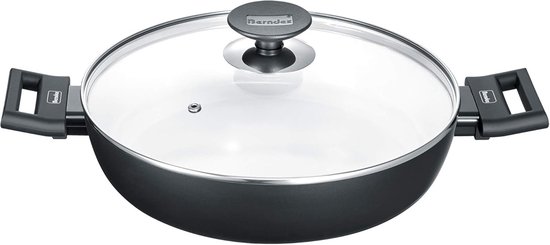 013367 serveerpan Starter Alu Induction b.nature, krasbestendige coating van kwarts, met deksel, geschikt voor inductie, 28 cm