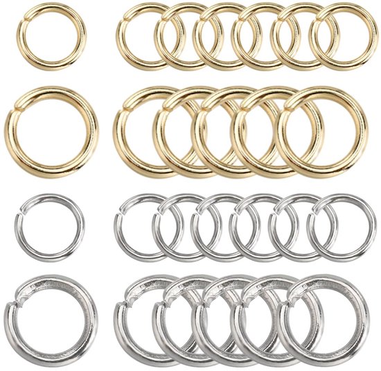 1 Doos 800Pcs Open Jump Ringen Goud 304 Rvs Jump Ringen 5/8Mm Split Ringen Springen Ring Set Springen Ringen Bulk Voor Sieraden Maken Accessoires Diy Oorbellen Armband Ketting Levert