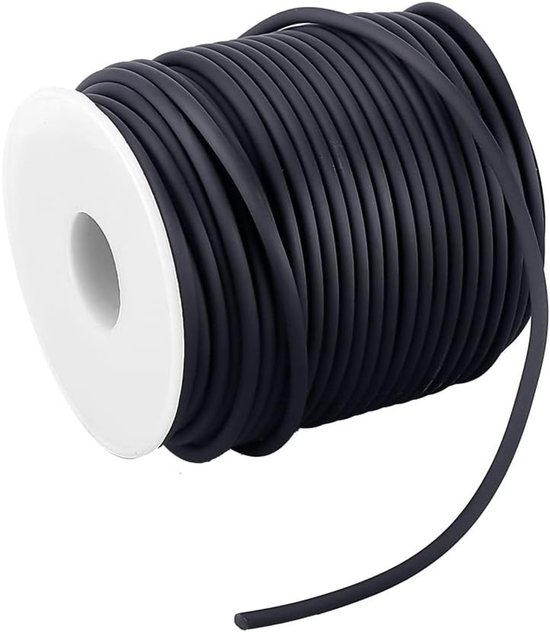 1 Rol van 30 meter 3mm Dikke Rubberkoord voor DIY Creatieve Projecten, Wit, Spoel 78mm Hoog, 68mm Breed