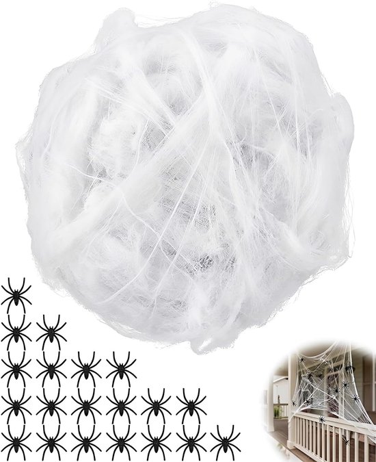 1 set + 20 spinnen, realistisch en waterdicht, snelle bevestiging zonder resten voor plafond en tuin