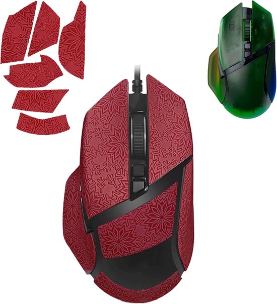 1 set muis anti-slip grip tape voor Razer Basilisk V3 Pro, zweetbestendig, eenvoudig te bedienen, zelfklevend ontwerp, professionele muizen upgrade kit, rood sneeuwvlokkenpatroon
