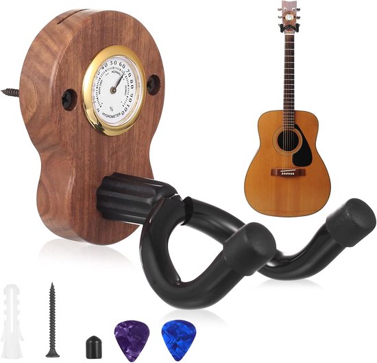 1 set wandhaken voor akoestische gitaren, elektrische gitaren, banjos, bas van walnoothout