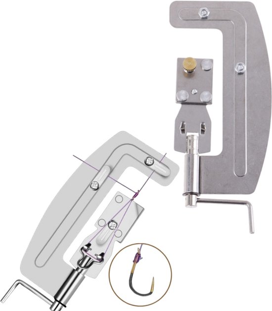 1 stuk - Roestvrijstalen vishaakknoper - Knoopgereedschap uit één stuk, handig en gemakkelijk te gebruiken - Vislijnknoper - Visaccessoire - 10,3*5 cm - Vishaakknoop- en knoopgereedschap voor dagelijks vissen - Zilver van Merkloos