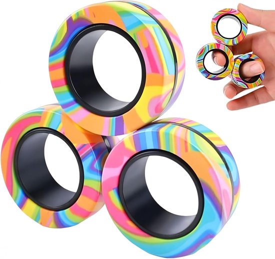 1 stuks magnetische ringen, fidget toys, magnetische ringen, speelgoed, schudden, magneten anti-stress, ringspeelgoed, leuk cadeau voor volwassenen, jongens en kinderen