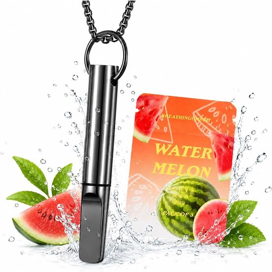1 Stuks Rookstop Hulpmiddel met Watermeloenfilters, Nicotinevrij & Chemievrij Ademhalingsketting Ademtrainer, Anti-Stress Hulp om te Stoppen met Roken, Draagbaar voor Onderweg (B)