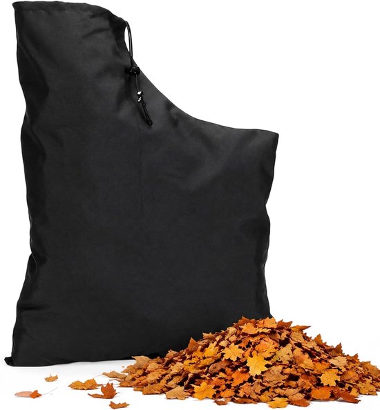 1 x Oxford stoffen bladblazerzak, opvangzak voor tuinstofzuiger (45 x 63 cm, zwart)