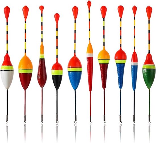 10-Delige dobberset - Visdobbers - Dobberset - Forel - Visstoppers - Gemaakt van duurzaam schuim - Visaccessoires - Geschikt voor alle soorten vissen van Merkloos