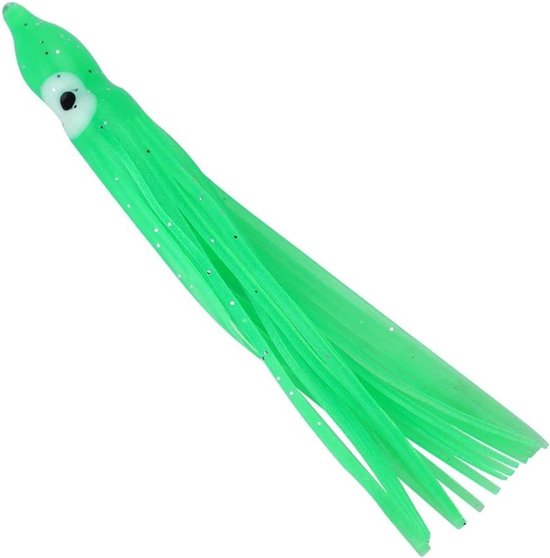10-delige rubberen visaas in mini formaat, in de vorm van een squid, ideaal voor buitensport en vissen (groen)