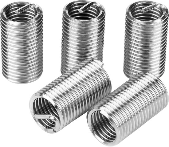 10 draadinzetstukken M16 x 2,0 x 1D, roestvrijstalen schroefdraadmoffen voor autoreparatie en draadbescherming, 304 kwaliteit