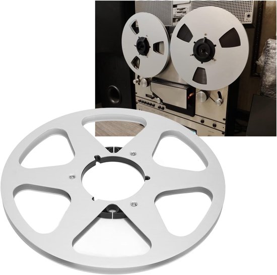 10 Inch Open Reel Audio Aluminium Takeup Reel voor 1/4 Inch Magnetische Tapes, Lege Tape Reel voor Analoge Opnames en Bandrecorders van Merkloos