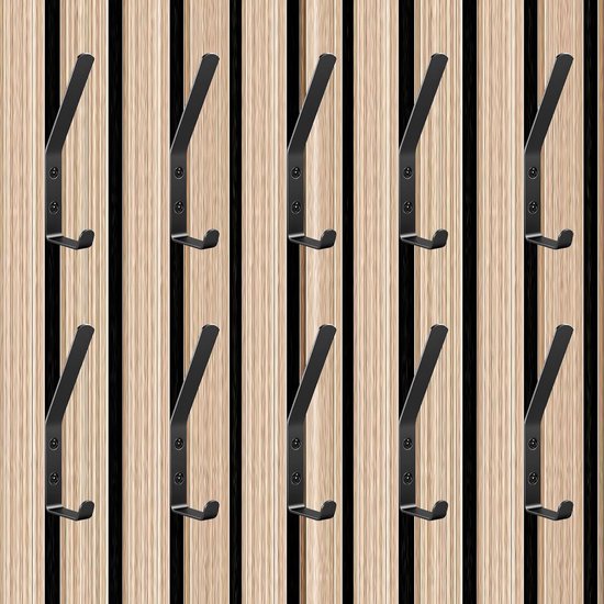 10 Pcs Acoustic Panel Hooks Double Wardrobe Hooks Aluminum Coat Hooks Acoustic Panels Wall Panels Hooks for Jackets - ShopVlot
