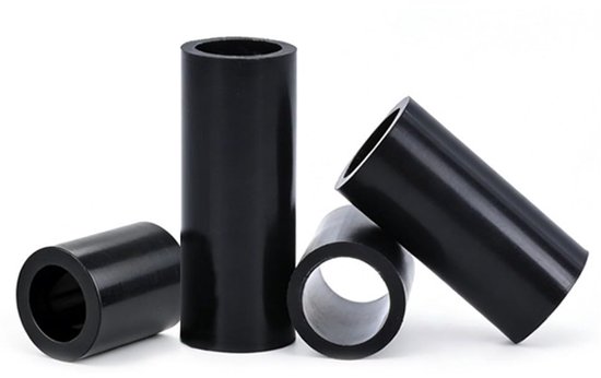 10 Pcs Kunststof Ronde Zwarte Afstandhouders - M8×14×25mm ABS Niet-Geschroefde Afstandhouders Isolatieafstandscilinders Ringen Bevestigingen Afstandsbussen Voor Schroeven