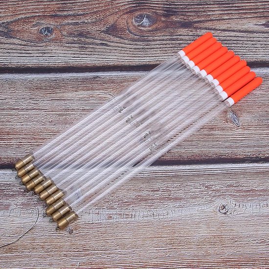 10 Pcs Sturdy Plastic Fishing Floats Bobber Stick Tube - Multi Purpose Fish Feed Baits Accessories Kit - Fishing Float Fishing Bobber - Content .