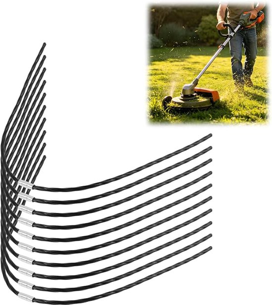10 reservedraden voor grasmaaiers, extra sterke trimmerlijn, 37 cm x 3,5 mm, compatibel met AFS 23-37 bosmaaier, efficiënte snijaccessoires