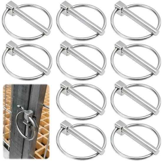 10 Stuks 3mm RVS Lockpin Gegalvaniseerd voor Vouwsplint Ringen voor Tractoren, Trucks en Agrarische Voertuigen
