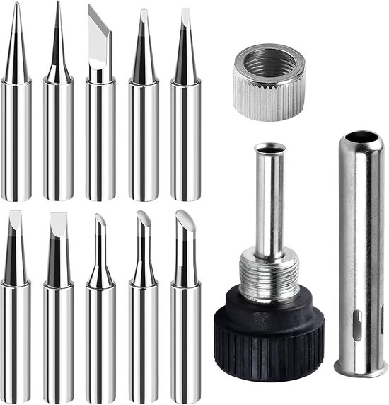 10 Stuks 900M-T Loodgeleidingen zonder Lood met Lasmof, Vervangingspunten voor Loodvrije Loodijzer, Duurzame Soldering Tips voor Precisiewerk