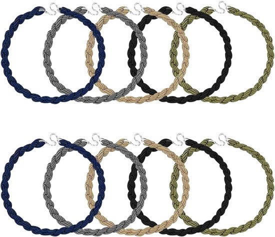 10 Stuks Elastische Bevestigingsriemen voor Buitenactiviteiten - Ideaal voor Wandelen, Fietsen en Kamperen met Metalen Haken