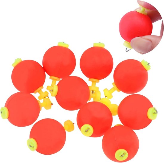 10 Stuks EVA Foam Vissersfloats - Drijvende Bobbers met Drukknop, Ideaal voor Vissen en Hengelsport