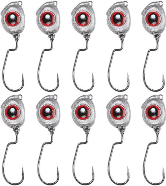 10 stuks Fish Eye Swimbait Jig Heads, Gewogen Swimbait Haken Vissen Haken Jig Heads voor Swimbait Aas voor Zoet en Zoutwater Vissen van Merkloos