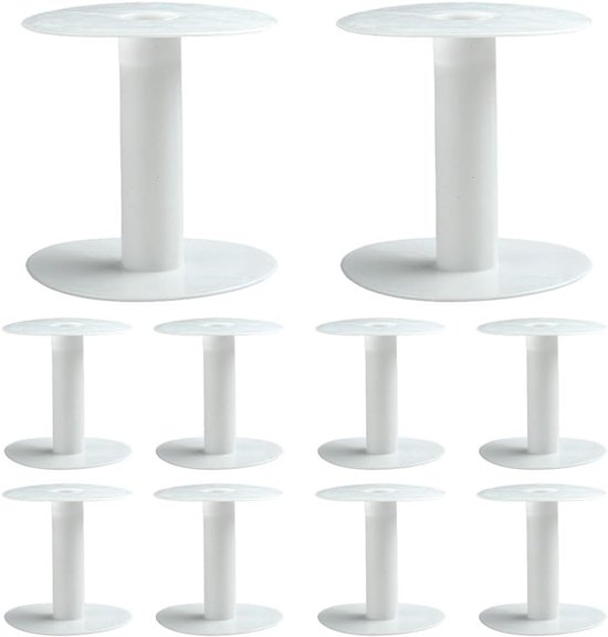 10 Stuks Grote Lege Plastic Spoelen voor Sieraden, Borduren en DIY Projecten - 8.1 x 8.3 cm, Ideaal voor Organiseren van Draad en Kordels