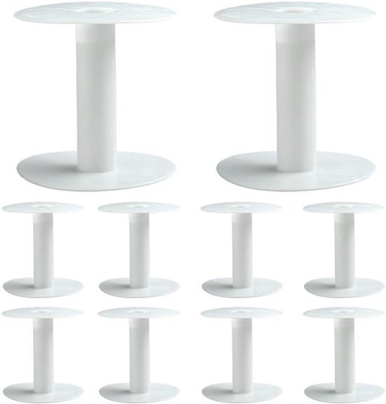10 Stuks Grote Lege Plastic Spoelen voor Sieraden, Borduren en DIY Projecten - 8.1 x 8.3 cm - Organiseren van Draad en Kordels