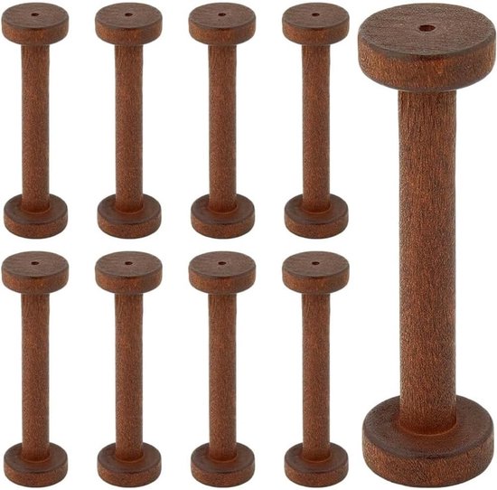 10 Stuks Houten Spoelen 28 x 96mm voor Ribbons en Draad - Lege Spoelen voor Weven en Haakprojecten, Ideaal voor DIY Kunst en Ambachten