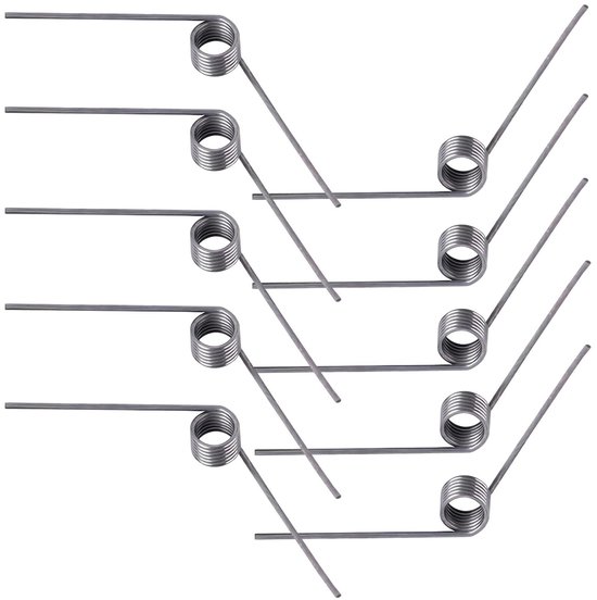 10 Stuks Kleine Torsiespringen van RVS, Draaddiameter 0.7mm, Buitendiameter 4mm, 6 Spoelen, 120 Graden Hoek, Ideaal voor Mechanische Toepassingen en DIY Projecten