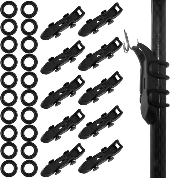 10 Stuks Magnetische Vishaakhouders - Haakhouders met Rubber Ringen in 2 Maten - Duurzaam Vistuig voor Eenvoudige Organisatie van Aas en Lures