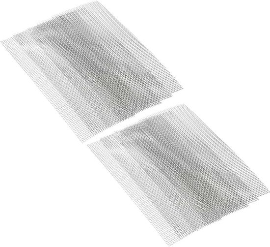 10 stuks metalen net voor aquarium, 8 x 20 cm, 304 roestvrij stalen net voor watermos, voor visbekken, decoratie, planten, zilver
