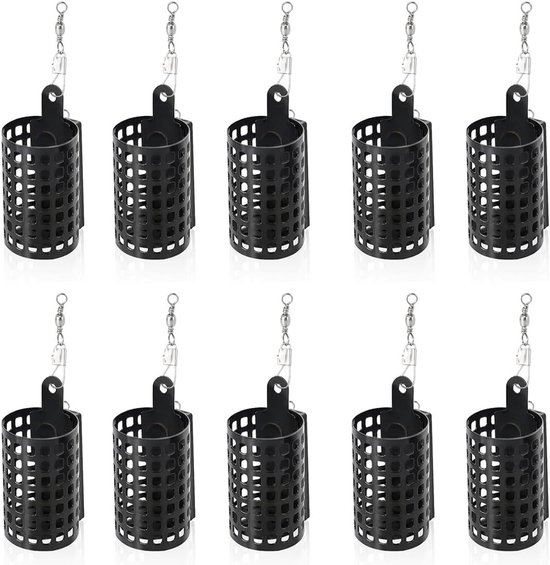 10 Stuks Metalen Visvoer Kooi Set, Ronde Voerkorf Accessoires met Draaibare Verbinding van Merkloos