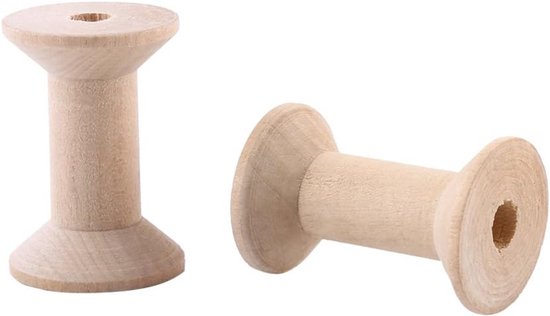 10 Stuks Onbehandelde Houten Spoelen voor Draad, Katoen en Creatief Handwerk - Ideaal voor Naai- en Knutselprojecten van Merkloos