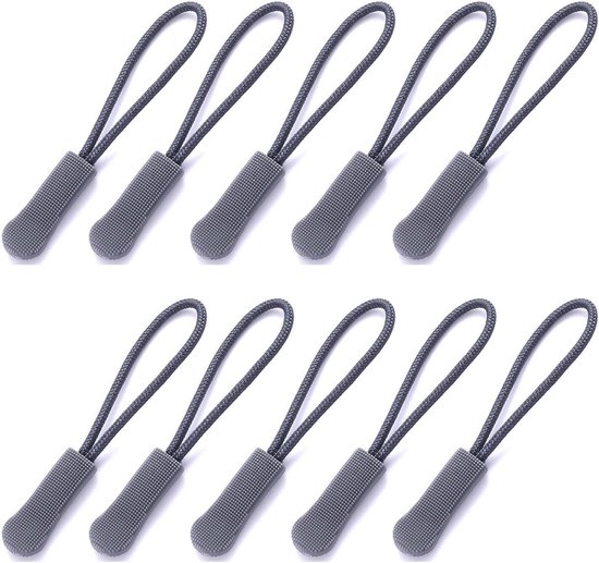 10 Stuks Ritsverlenging Trekkoord Set voor Reparatie - Universele Ritstrekkers voor Tassen en Jassen