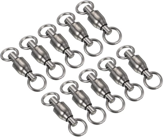 10 Stuks rolbeugels met kogellagers voor vissen, zwart