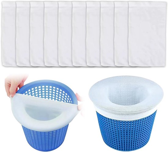 10 stuks skimmersokken voor zwembad, skimmer, zwembad, filtersokken, zwembad, filter, skimmer, zwembad, skimmer-sokken, zwembadschuimsokken van ultradun mesh
