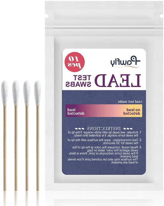 10 Stuks Snelle Thuis Testkit voor Lood met Azijn - Resultaat binnen 30 Seconden voor Geverfde Oppervlakken, Servies, Metaal, Speelgoed en Hout van Merkloos
