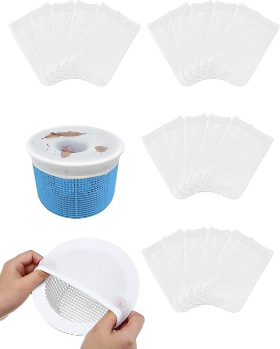 10 stuks sokken voor zwembad, zwembadfilter, filternet, filter voor zwembaden, tas, zwembad, skimmer, super elastisch, voor het vangen van bladeren, haren, olie enz
