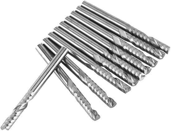 10 Stuks Solo Fluitmolen, 4 mm, Geschikt voor CNC Houtbewerking en Precisiewerk