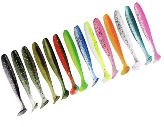 10 stuks T Staart 70mm Elft Worm Zacht Aas Kunstaas Swimbait aas Wobbler Zacht Aas Siliconen Vissen Sport van Merkloos