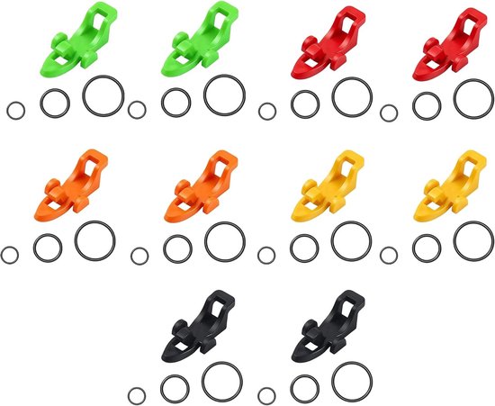 10 Stuks Vishaak Houder van Kunststof met Rubberen Ring voor Veilige Bevestiging van Haken en Kunstaas aan Hengel