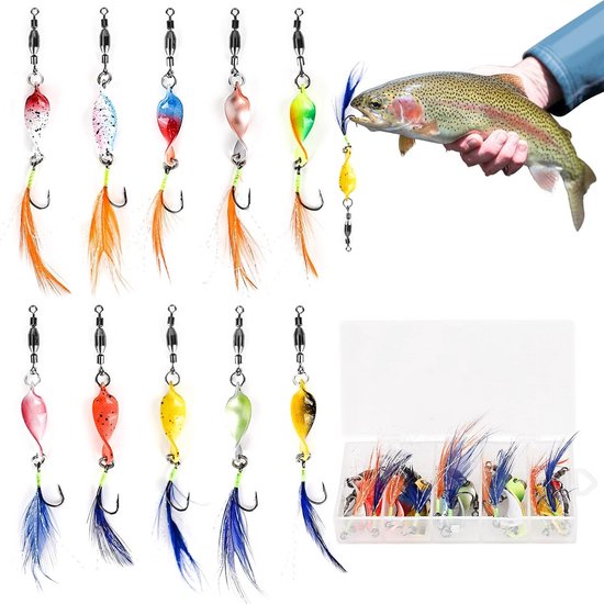 10 stuks vissen lokkend met weerhaken en koperen hanger