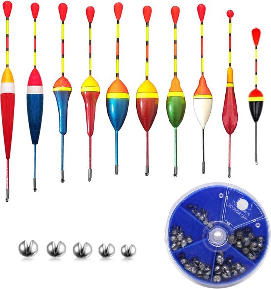 10 Stuks Vissersdobbers Set voor Snoek, Forel en Zalm, Lichtgewicht 0.5g-4.5g, Ideaal voor Vissen met Hengel