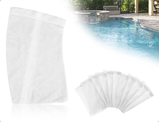 10 stuks zwembad-skimmersokken, herbruikbaar, fijne filtering, skimmernet, elastische zwembadsokken voor filteraccessoires, geschikt voor het filteren van harige en bladeren