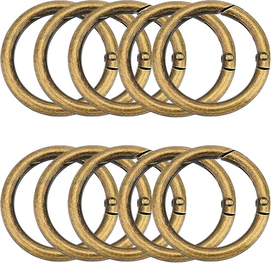 10 x Zinc Alloy Carabiner Hooks 49mm Round Carabiner Large Hooks Round Spring Zinc Alloy Rings Spring Buckles Round - ShopVlot
