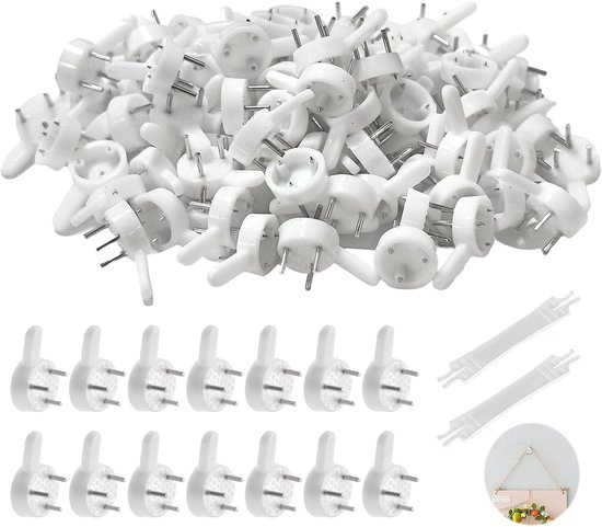 100 Pieces Trackless Photo Hooks, Multifunctional Photo Hooks, Invisible Photo Hooks, Small Hard Wall Hooks, No - ShopVlot