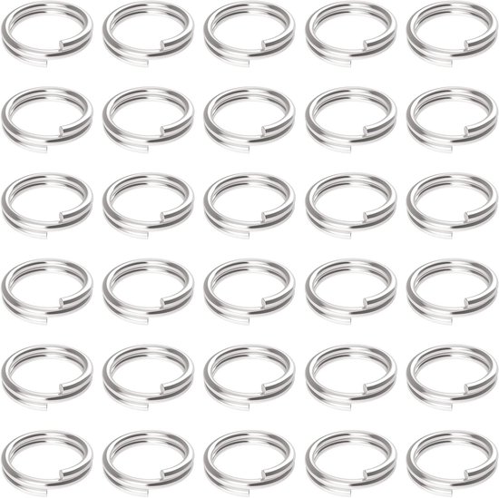100 Stuks 10mm Kleine Splitringen met Dubbele Lussen voor Sieraden, Halskettingen, Armbanden en DIY Projecten