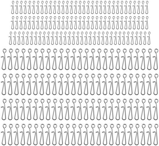 100 stuks 13,5 mm en 100 stuks 22 mm Zeevisserij Snelle Verandering Lood Aas Snap Rig Clip RVS Hangende Snap Connector Snelclips Haak Veilig Decoy Swivels Snap