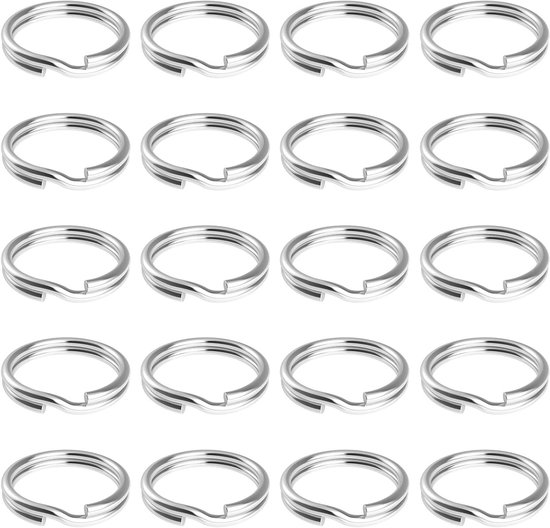 100 Stuks 20mm Kleine Splitringen met Dubbele Lussen voor Sieraden, Kettingen, Armbanden en DIY Projecten