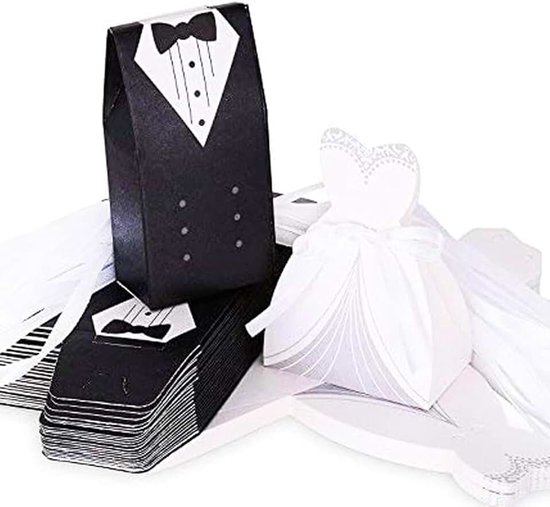 100 stuks doosjes voor bruiloft, chocoladegeschenkdoos en snoepdoos, feestcadeau, bruiloft