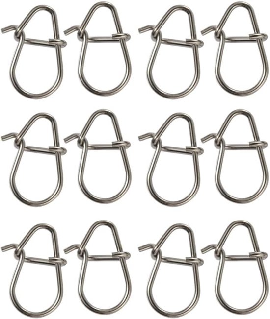100 stuks Fast Clip Lock Vispennen Lure Connector Vishaak Draaibare Massieve Ringen Veiligheidssluitingen Roestvrijstalen Vispennen Visaccessoires (Grijs) van OBSIDIAN®