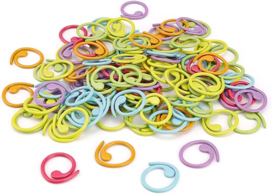 100 Stuks Haakmarkeerders in 6 Kleuren, Ideaal voor Breien, Haken en Naaiwerk, Gemaakt van Zinklegering van Merkloos